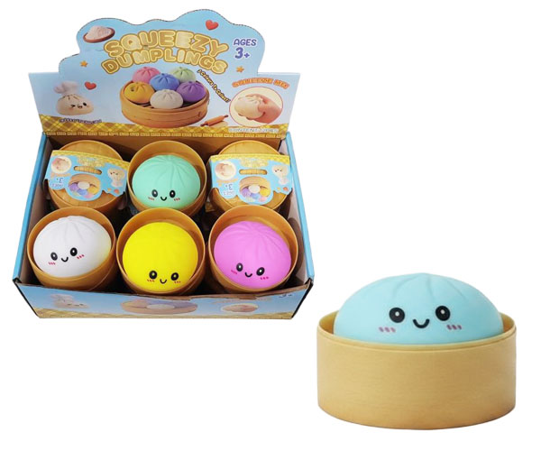SQUISHY Ravioli (Dumpling) 8,5cm TPR+PVA In display da 12pz 6ass…x12…x96